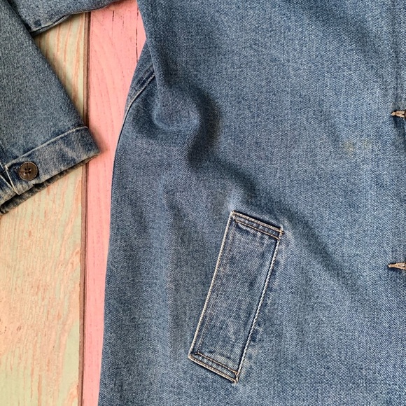Long denim coat women’s size large - Picture 3 of 10